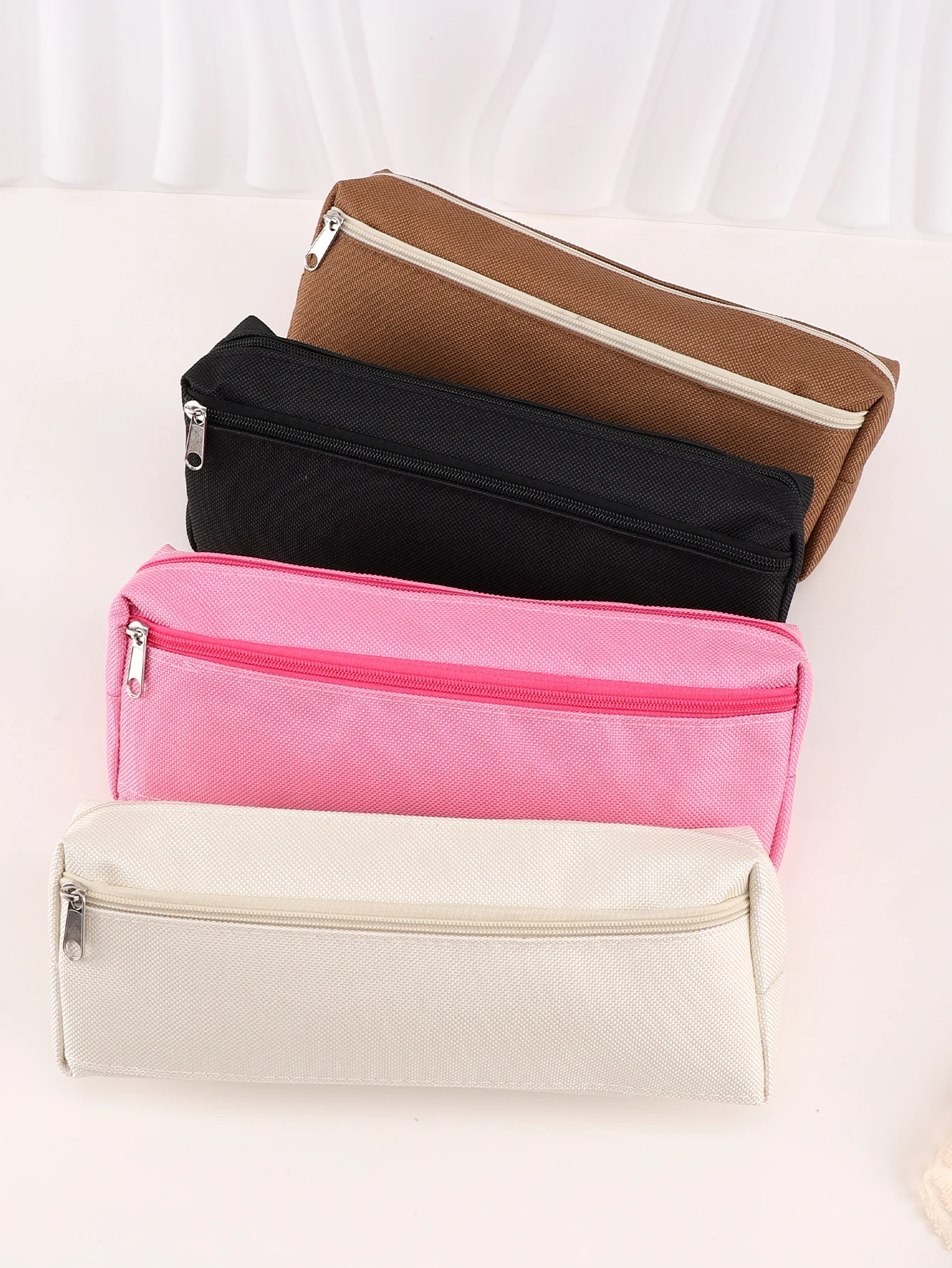 Federmäppchen aus Polyester, Federmäppchen mit doppeltem Reißverschluss, Estuche, großes Fassungsvermögen, Aufbewahrung von Schreibwaren, Geschenk-Federmäppchen für den Schulanfang