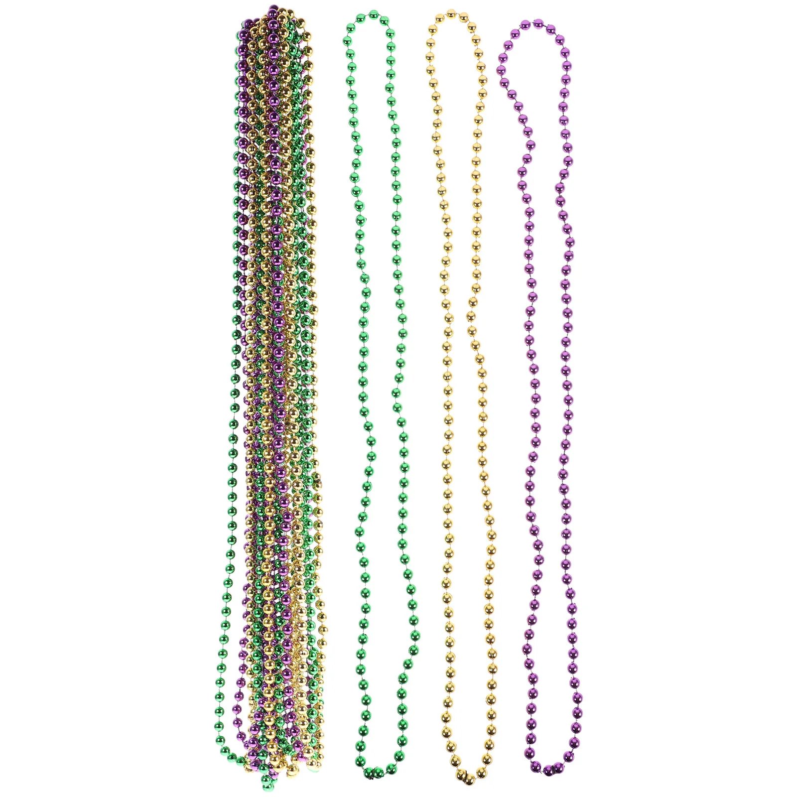 

15Pcs Colorful Beaded Necklaces Round Bead Necklace Festive Party Decoration Carnival Beading Necklace Costume Event Accessory