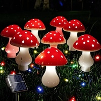Solar Mushroom Light 20/12/8LED Red Mushroom Solar Light Outdoor Garden 8 Lighting Modes for Courtyard Christmas Decoration