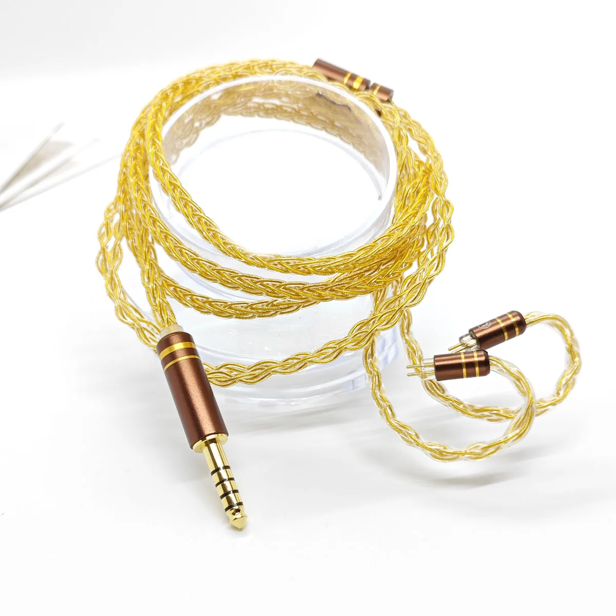 8 core single crystal copper gold-plated headphone cable, 4mm IEM cable, 0 78mm 2pin balanced copper mmcx, suitable for KZ QDC