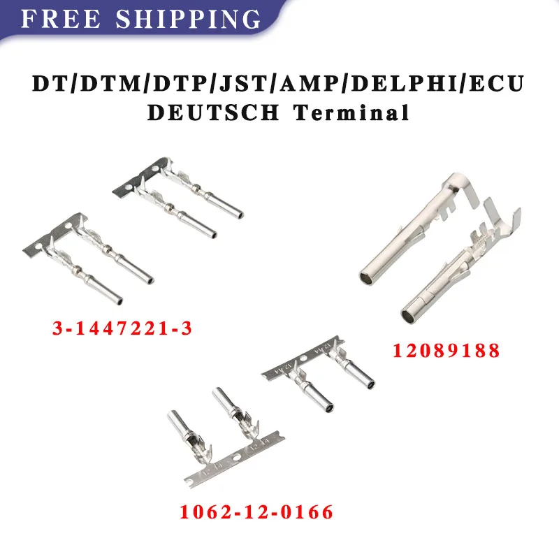 

100/500 PCS DT/DTM/DTP/JST/AMP/DELPHI/ECU DEUTSCH Series Terminals Aviation Car Waterproof Connector Male&Female Terminals