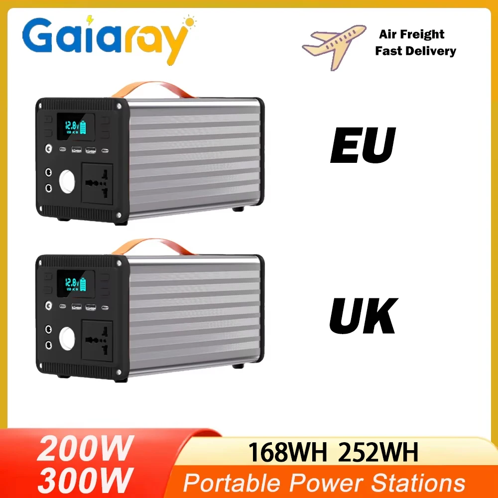 

Gaiaray 200W 300W Portable LiFePO4 Power Station AC 110V 220V Solar Generator Emergency External Spare Power Station For Outdoor
