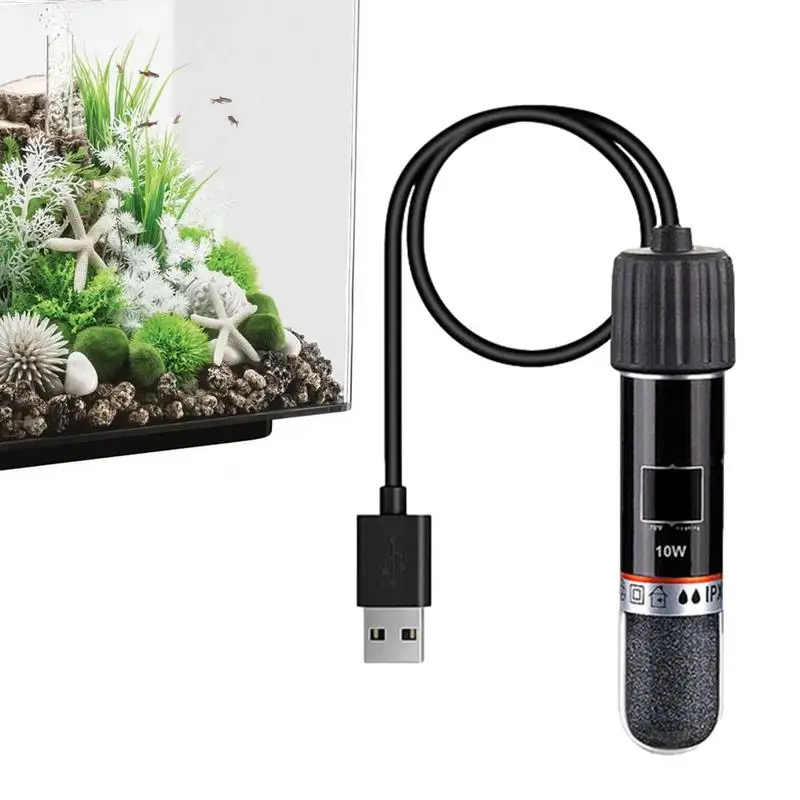 Fish Tank Heating Rod USB Rechargeable Aquarium Thermostat Heater Adjustable Sensing Heating Tool For Aquarium Accessories