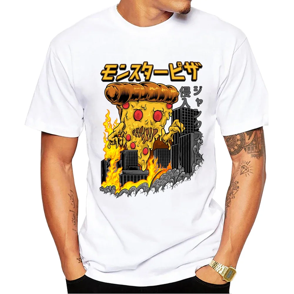 TEEHUB New Style Punk Men T-Shirt Monsteerr pizza Printed T Shirts Short Sleeve Tshirts Harajuku Tee