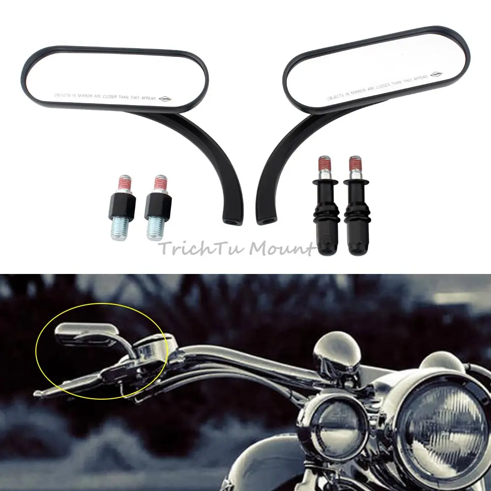 Motorcycle Mini Oval Rearview Mirror End Side Mirrors Accessories Fit For Kawasaki VN2000 Vulcan VN1600 VN1500 VN900 VN800 VN400