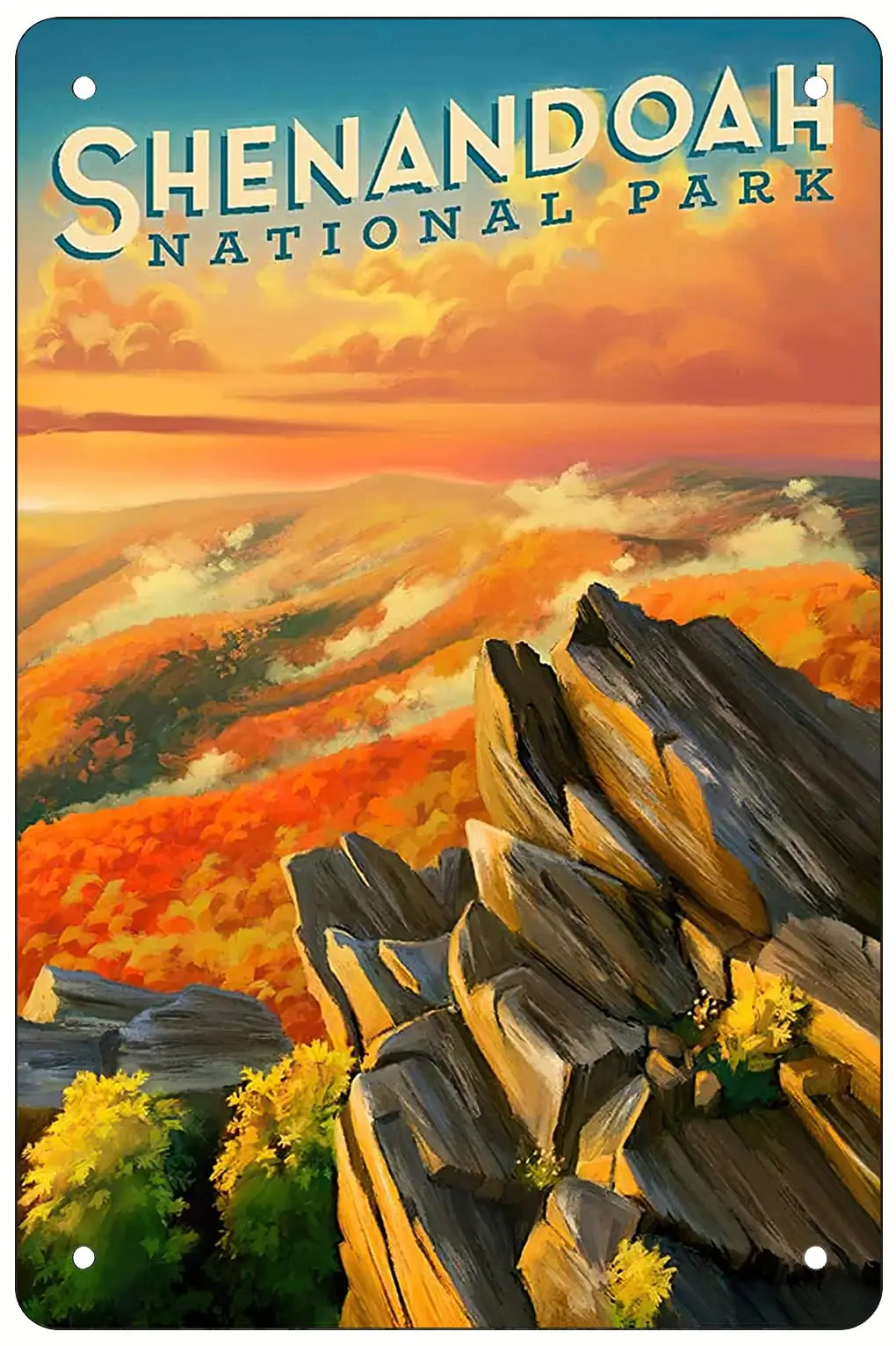 Retro Funny Metal Sheet Signs Shenandoah National Park, Virginia，, Wall Decoration, size:8 x 12 sign