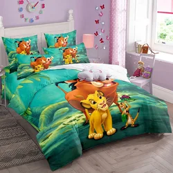 Disney Animation Lion Simba Duvet Cover for children,The Lion King Bedding Set,Teen Boy Single Twin Size Bed Sets Bedspreads Gif