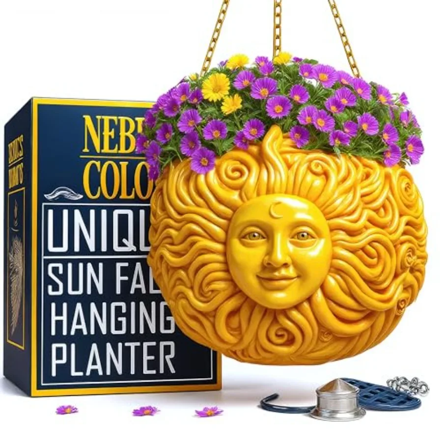 

Забавный уникальный подвесной кашпо с солнечным лицом, причудливый небесный доктор для любителей растений, внутренняя и уличная корзина для цветов для суккулентов, небольшой план