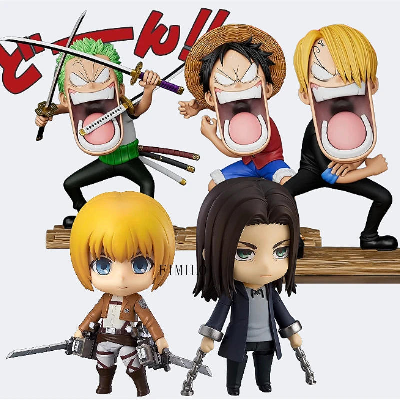 Estatua de trio hambriento de una pieza de Anime, joyería de Luffy Roronoa Zoro, figura de acción Bonney de PVC, juguetes de adorno coleccionables de ataque a los Titanes