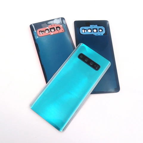 Для Samsung Galaxy S10 G973 S10 Plus S10+ G975 S10e G970 Батарея Стеклянная задняя крышка Корпус Задняя дверь Детали панели + объектив камеры