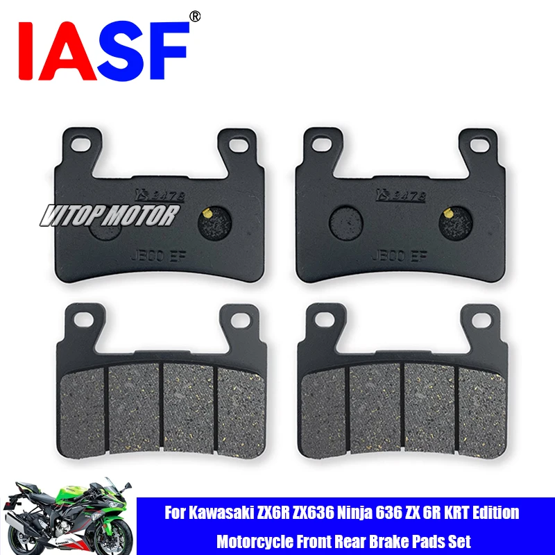 For Kawasaki ZX6R ZX636 Ninja 636 ZX 6R KRT Edition Motorcycle Front Rear Brake Pads Set