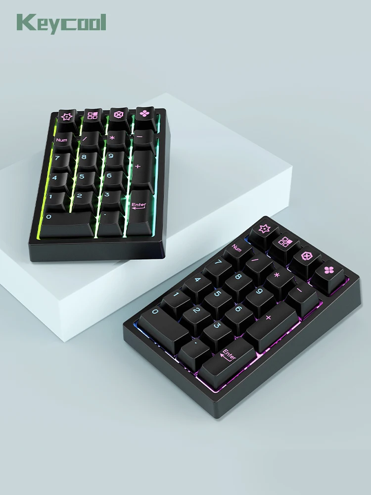 Imagem -02 - Teclado com Fio com Pbt Keycap Rgb Banker Number Pad 21 Teclas Hotswap