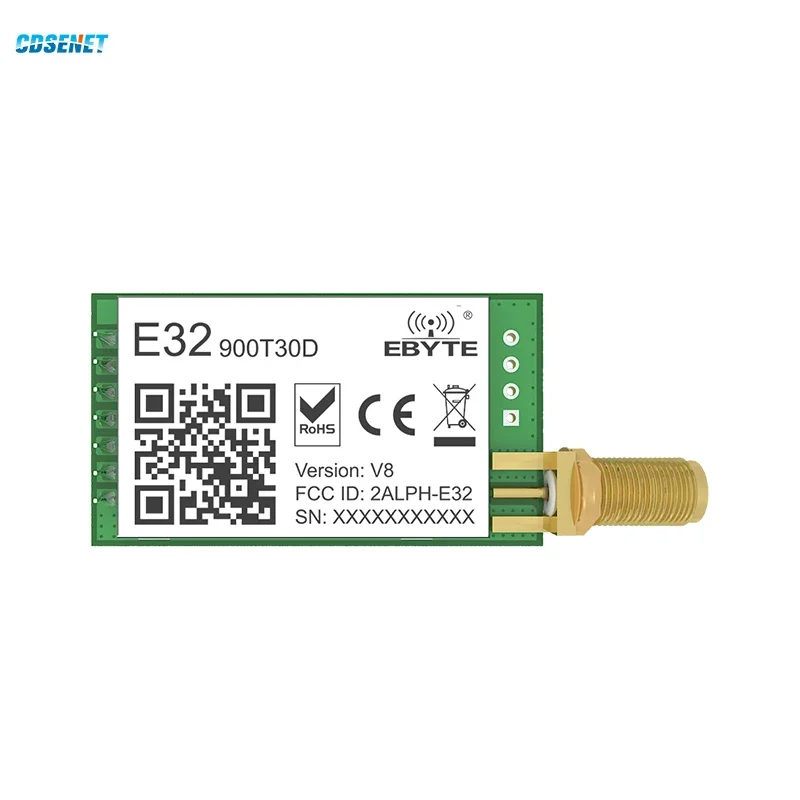 Modulo porta seriale Wireless LoRa RF UART 868MHz 915MHz 30dBm 8km a lungo raggio SMA-K CDSENET E32-900T30D TTL DIP Tranceiver