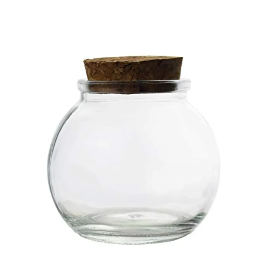 Clear Glass Bottle With Cork Stopper Assorted Shapes Bud Vases Jars Message Wish Bottle 1 Piece Round Ball