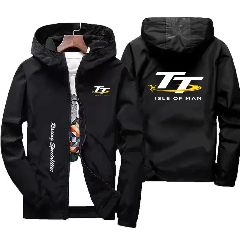 Simple Stylish Men's Spring Autumn Windproof Zipper Hooded Irish TT Outdoor Sports Quick Drying Skincare Tower Fishing Jacket