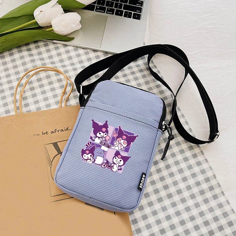 Hellokittys Anime Melodieën Vrouwen Crossbody Schoudertas Canvas Handtas Mode Telefoon Tassen Dames Borst Tas Geld Opbergtas