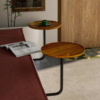 Minimalist Wooden Wall Table, Cafe Seating Small Round Table, Trendy Bakery Counter Table, Milk Tea Shop Decor Furniture