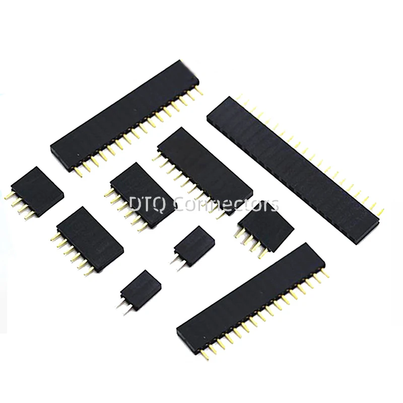 10PCS 2.54mm Single Row Female Header Socket 1*2P-40P Pin Connector for DIY Electronic Projects