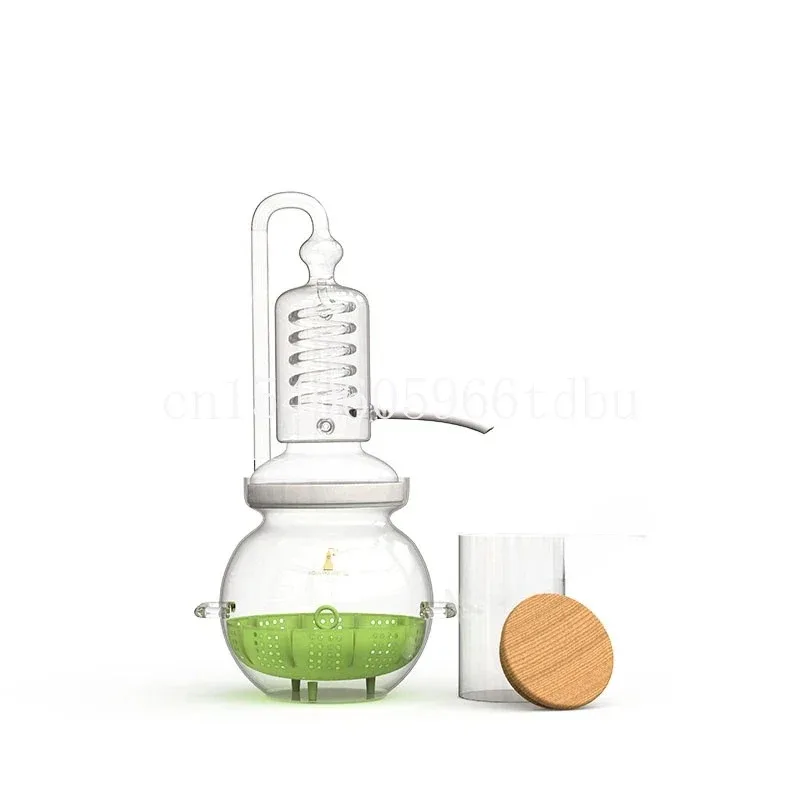 Suitable for 4-liter water-cooled experimental display of all glass direct fire pure dew essential oil machine distiller