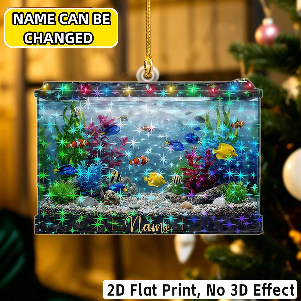 Aquarium Fish And Name - 2D Flat‑Custom Name Irregular Acrylic Ornament,Vibrant