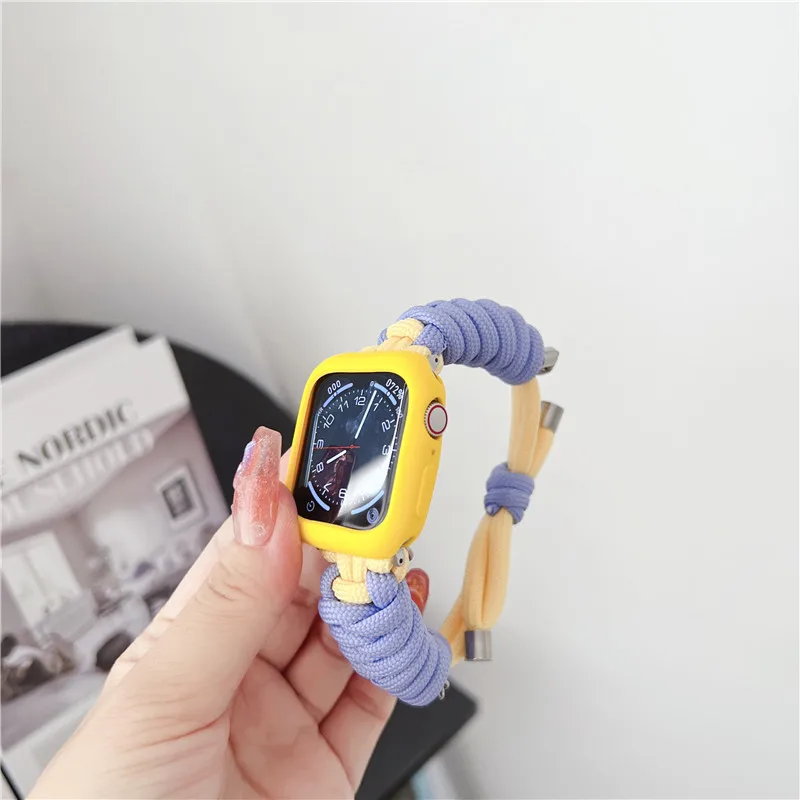 สายนาฬิกาข้อมือหลากสีแบบเกาหลี45มม. สำหรับ Apple iWatch S8 S7พิเศษ6 5 4 3 2 1 SE สายนาฬิกา44mm 42mm 40mm 38mm ซิลิโคน