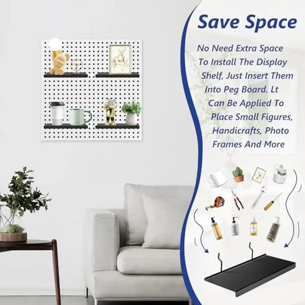 Stecktafel-Regale aus Metall, 10er-Set, flaches Display-Zubehör, robust, rostfrei, Einzelhandelsdisplay, Büro, Küche, Badezimmer, Schlafzimmer