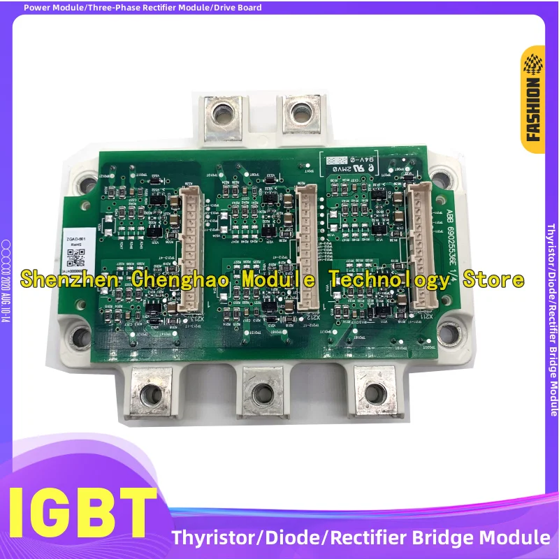 A set of driver board+module ZGAD-561+FS200R12PT4