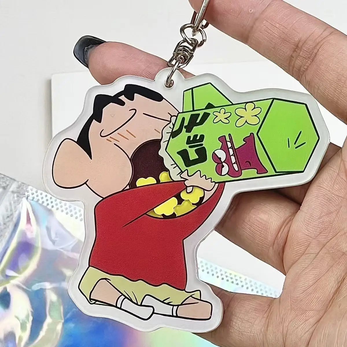 New Crayon Shin chan Anime Figures Cartoon Keychain Cute Acrylic Schoolbag Bag Decoration Pendant Gift for Boys Girls Children