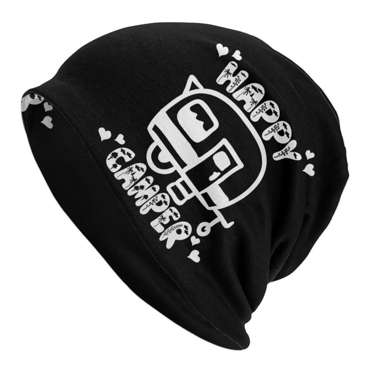 Happy Camping Trailer Camper Sport Thin Hats White Bonnet High Quality Skullies Beanies Caps