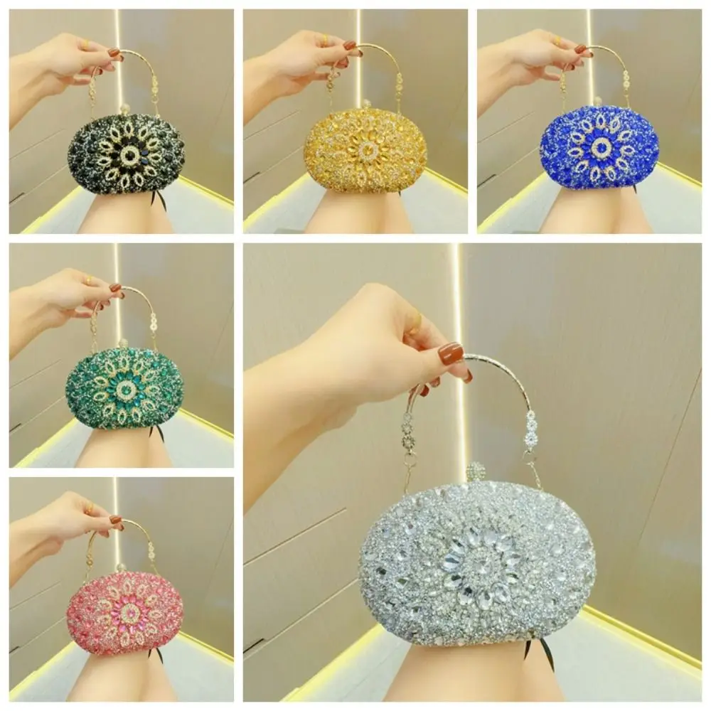 Fashion Luxury Rhinestone Evening Banquet Bag Shoulder Bag Crystal Qipao Handbag Wrist Bag Party Dinner Bag Women