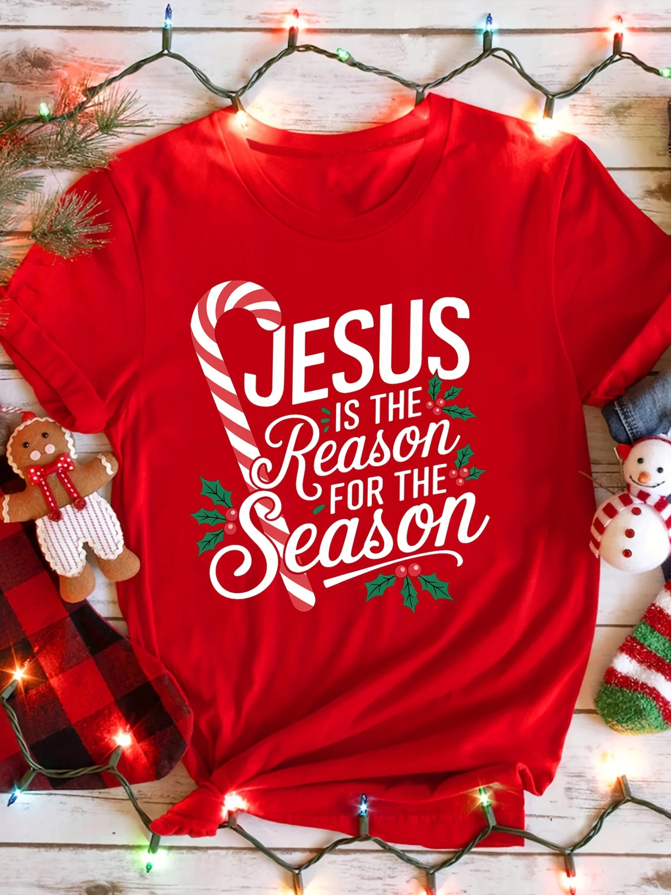 [Christmas Holiday Top] Christmas Casual Women's Sleeve Crew Neck Printed with 