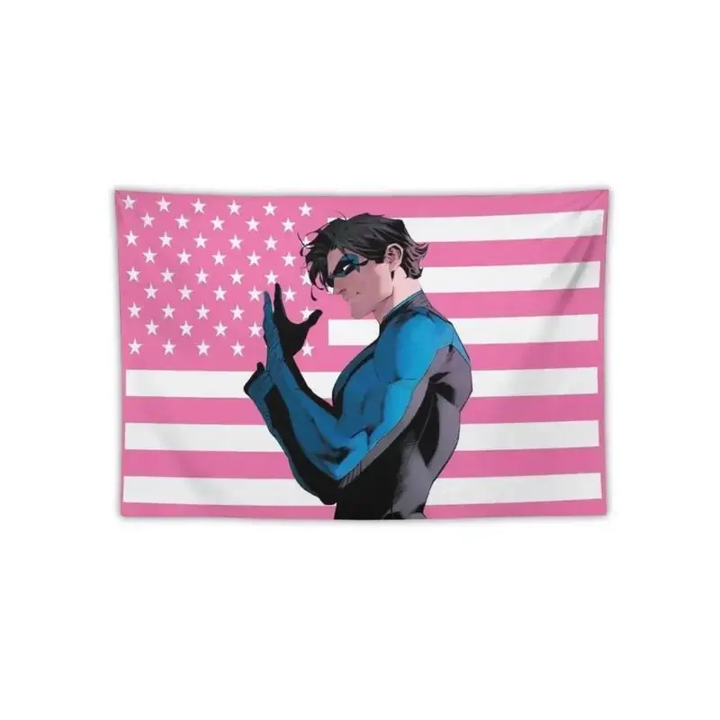 Nightwing Pink American Flag Tapestry, Funny American Flag, Dorm Room Wall Hanging Decor Decorative Decoration Modern Stripe