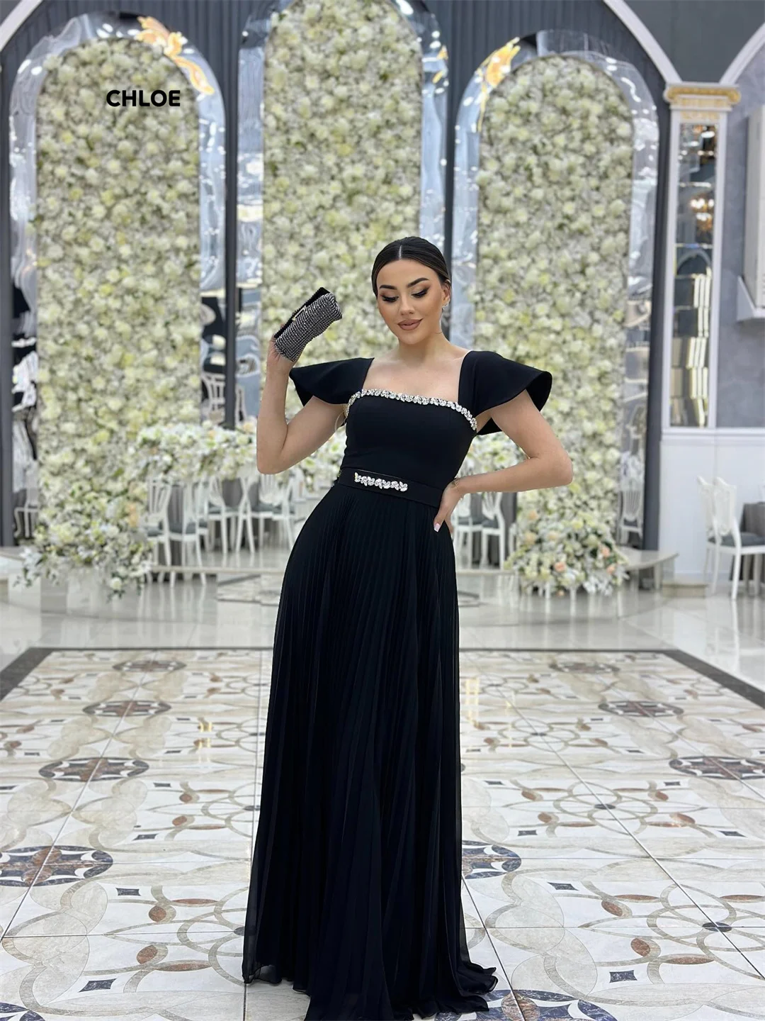 Line A Abendkleider für Damen, elegante Partykleider für Damen, 2024, schulterfrei, nach Maß, kurzärmelig, Galakleid, Ballkleider