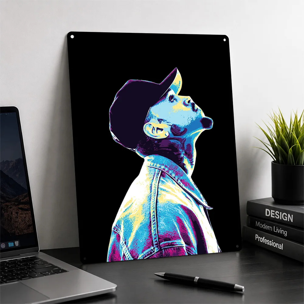 Chris Brown Pop Art Metal Poster Perfect Gift for Fans Lovers Customized Wall Art Metal Sign for Living Room Decoration Bedroom
