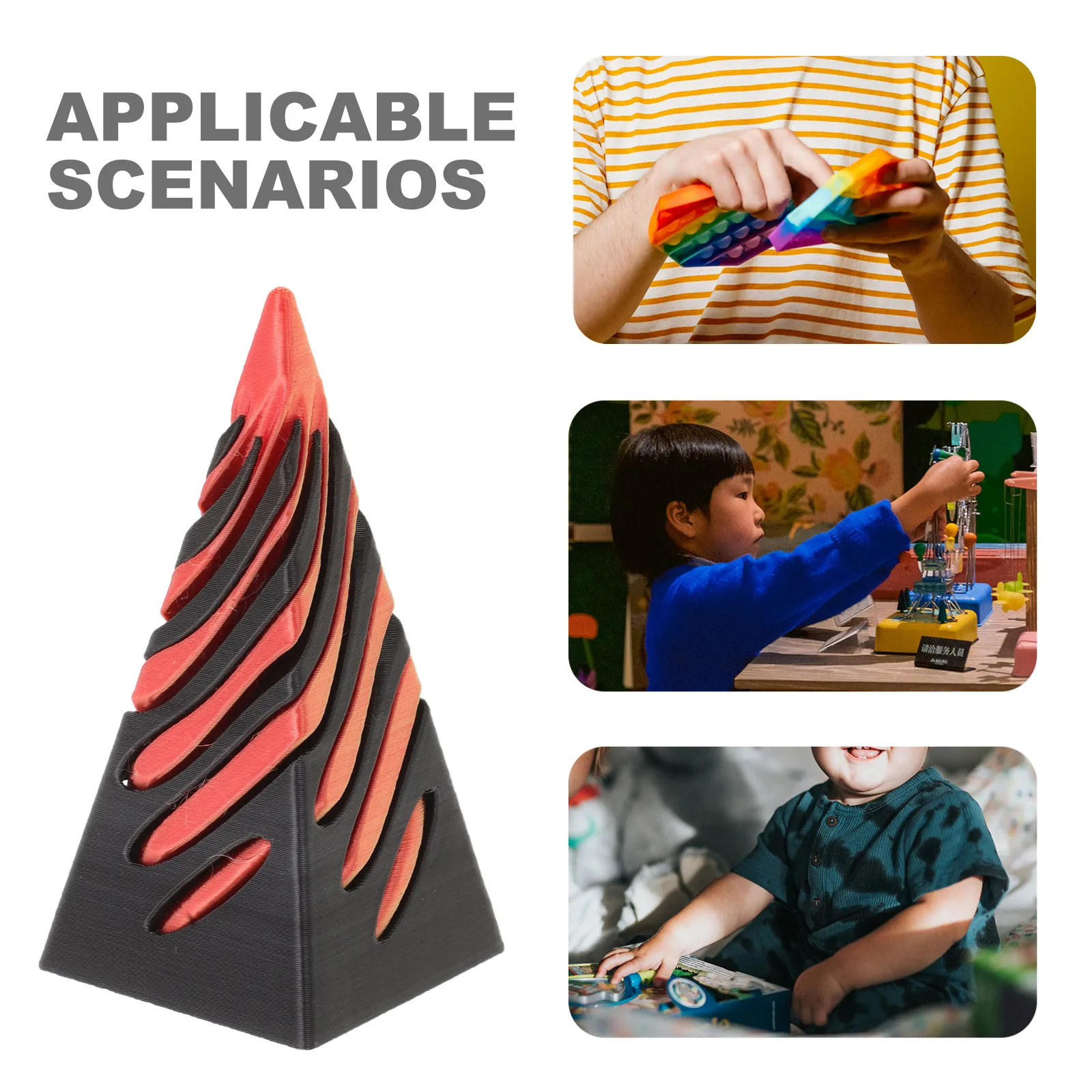 3D Printing Spiral Illusion Impossible Passthrough Sculpture Fidget Desk Accessory for Office Home Relaxation Decompression