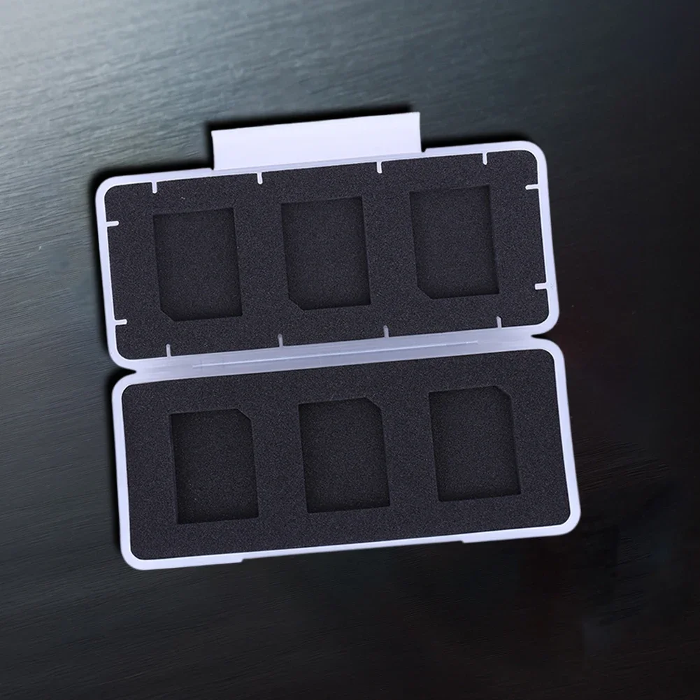 

6 in 1 Transparent Mini SD Memory Cards Protective Case Waterproof Plastic SD Card Holder EVA Foam Anti-Static Storage Box