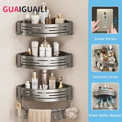 Bathroom corner Shelf Makeup Storage Organizer Aluminum Alloy Shampoo Rack Shower Shelf Bathroom Accessories No Drill Wall Shelf