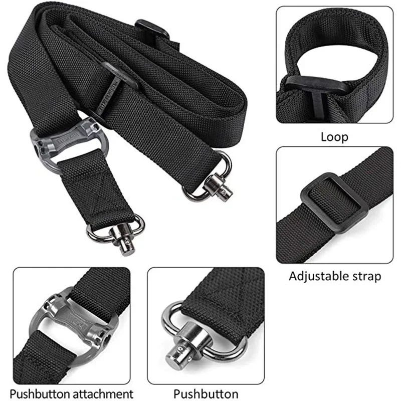 1 Pc Adjustable MS4 Tactical Quick Detach QD 1 or 2 Point Multi Mission 1.25