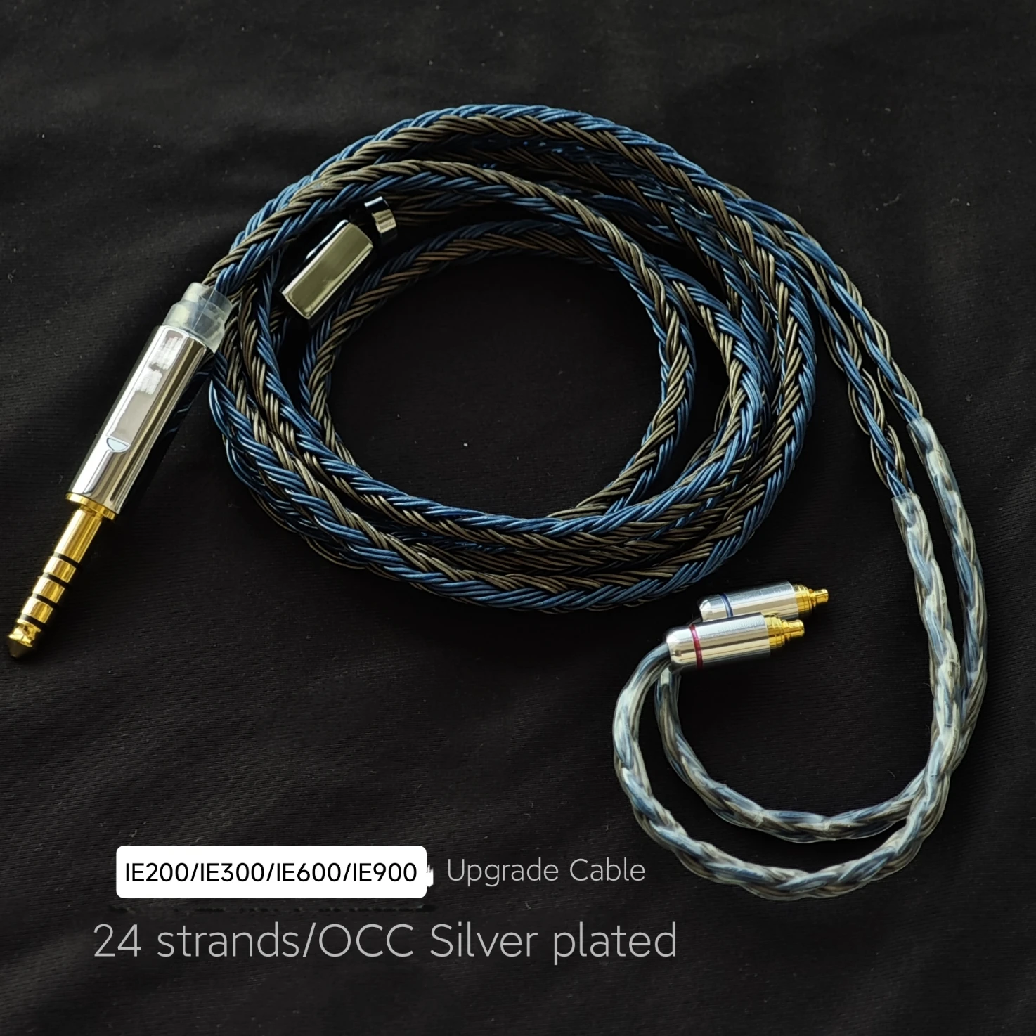 

for Sennheiser Earphones 24 Core Silver Bluish grey Upgrade Cable Heaset Wire 4.4mm IE200 IE600 IE300 IE900 mmcx cable mic balan