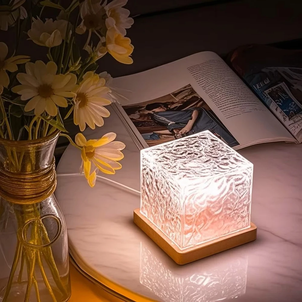 New RGB 16 Colors Night Light Remote Ocean Wave Projection Lamp Aurora Projector Lights Home Decor Rechargeable Table Nightlight