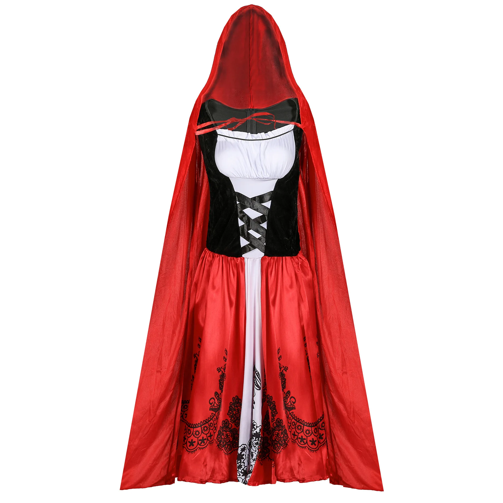 

Большой размер Хэллоуин Красная Шапочка Костюм Взрослый Косплей Плащ Фея T S Красная Шапочка