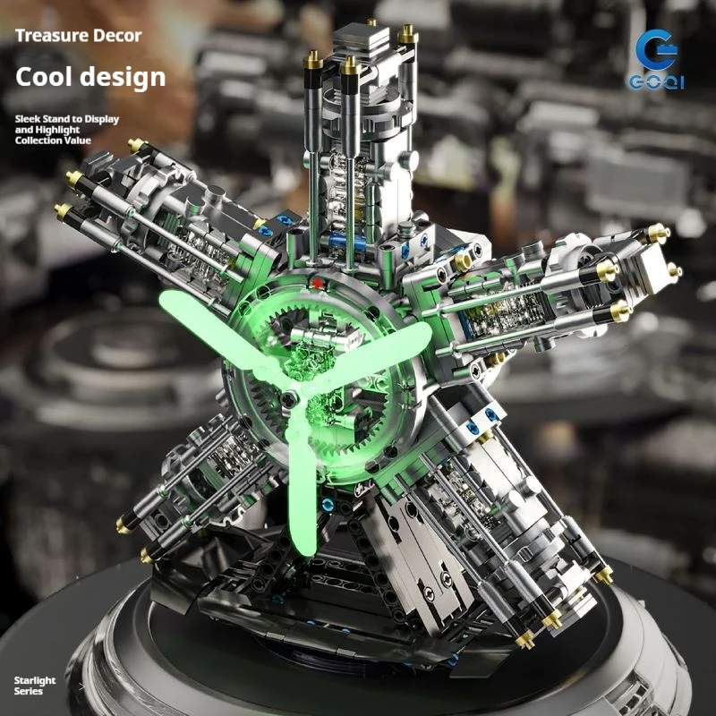 STEM Toys Blocos de Construção de Motor - 3053-YC489 Modelo de Motor Mecânico Kit de Montagem Educacional para Crianças Meninos Presente Legal
