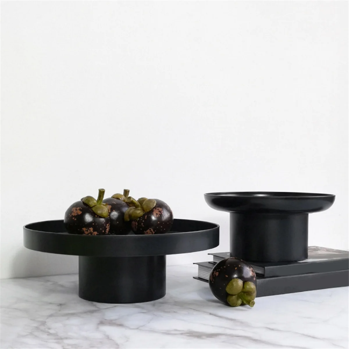 ABS Fruit Perfume Cosmetics Tray Black White Round Decorative Tray Organizer Home Decoration Board Simple Storage BoardC