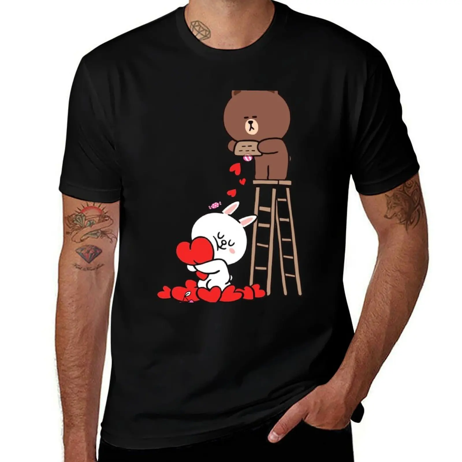 

Brown and Cony Love T-Shirt g man t shirts for men black cotton t-shirt plain for man package