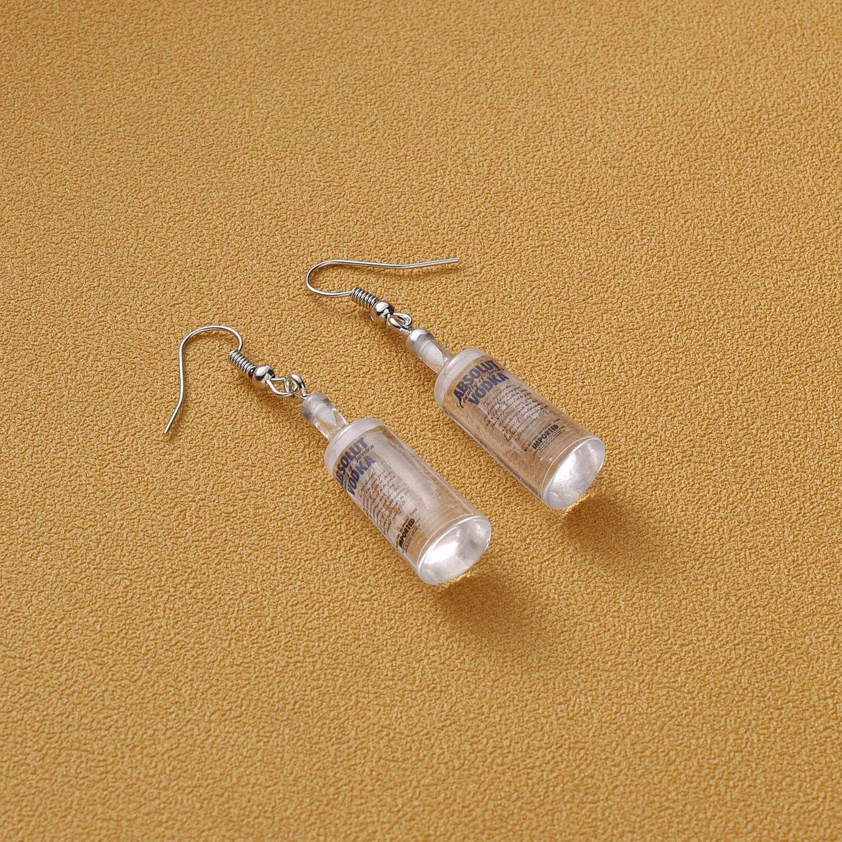 New Fun and Personalized Simple Vodka Simulation Bottle Creative Earrings for Women