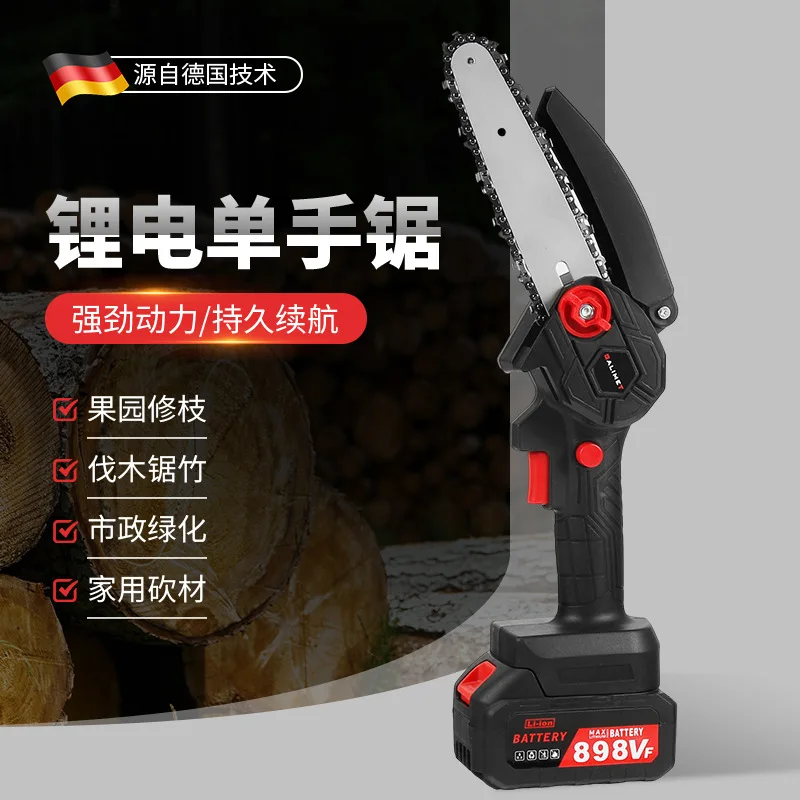 

1 перезаряжаемая мини-пила, литиевая 1, уличная беспроводная лесозаготовительная одноручная пила, портативная пила для обрезки деревьев