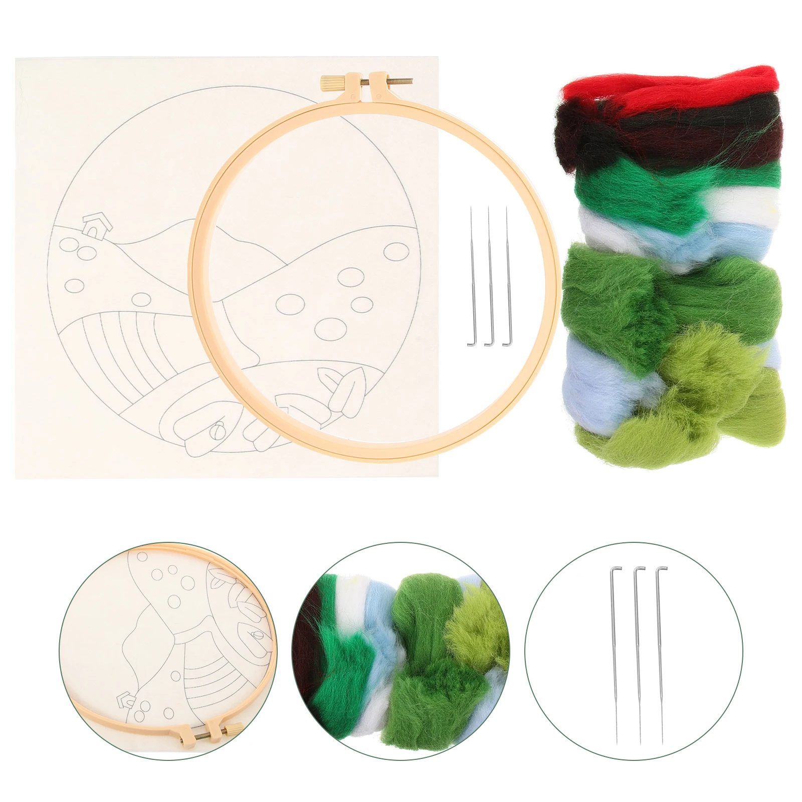 

1 Set Punch Needle Embroidery Kit For Beginners Diy Craft Supplies Unfinished Needlework Tool Handmade Art Needle Felting Kit
