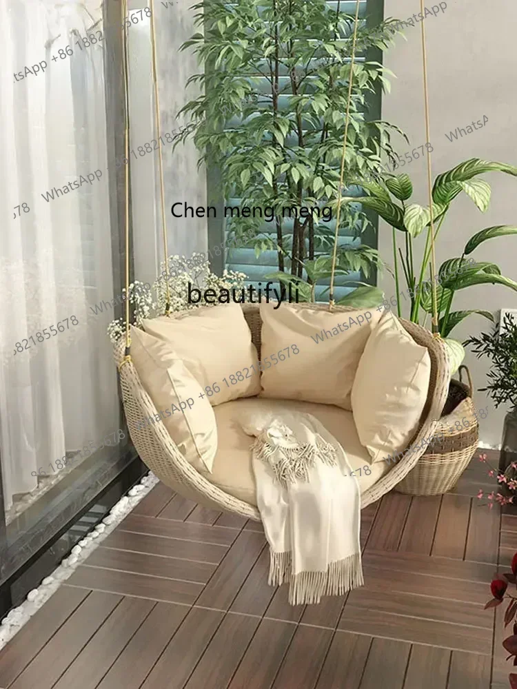 ss cn8350 ss 8350  Outdoor Swing Basket Glider Indoor Balcony Leisure Rattan Chairs Terrace Rattan Chair Single Indoor Nordic Ro