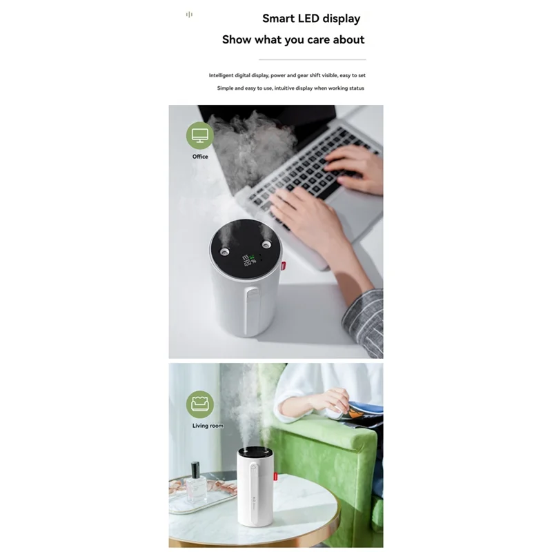 

AB35-Увлажнители для спальни, небольшой увлажнитель, перезаряжаемый настольный портативный увлажнитель воздуха 800 мл с легким прохладным туманом, увлажнители