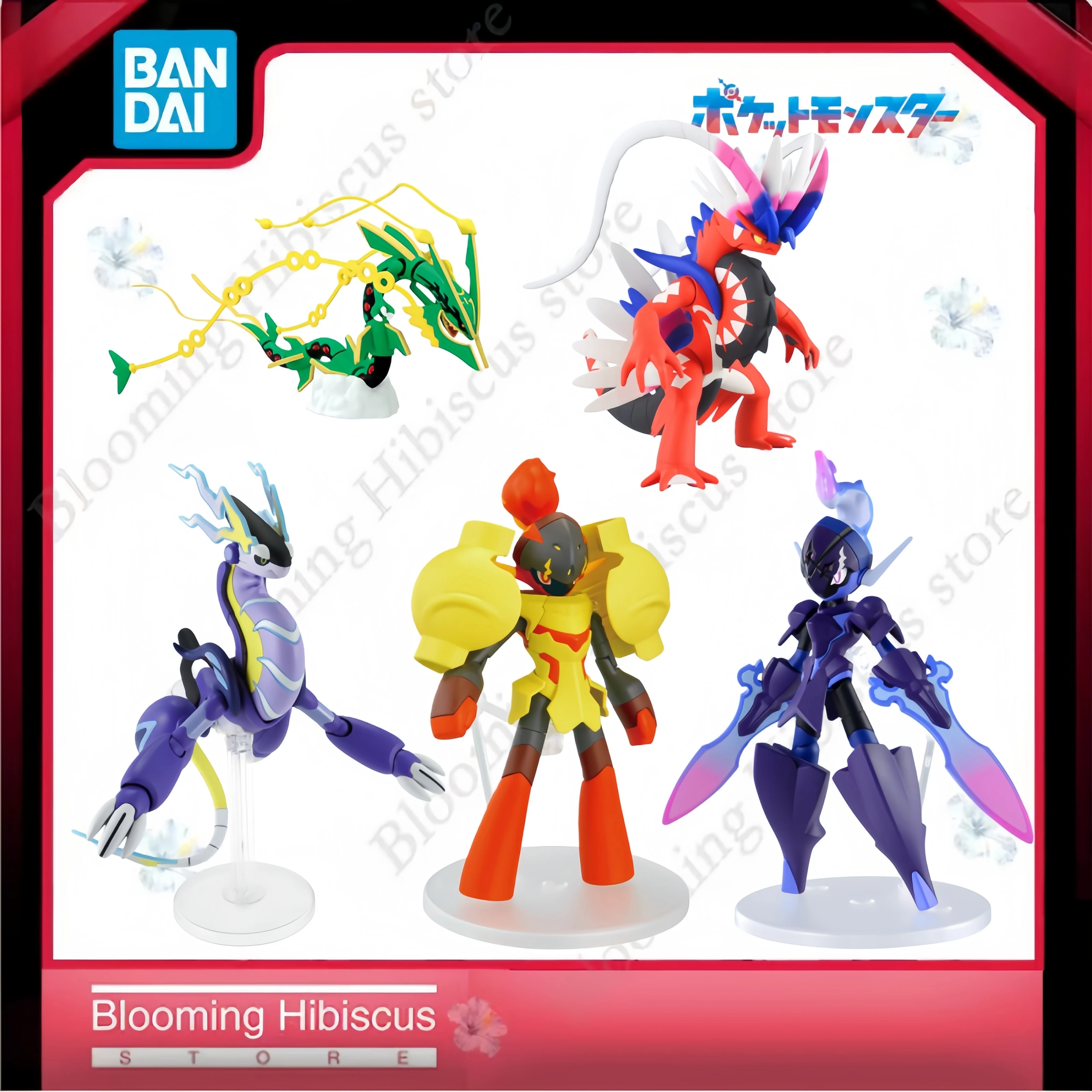 日本バンダイアニメオリジナルアクションフィギュアポケモンモデルキットコレクション：メガレイクザ、コライドンなど組み立て可能なフィギュア在庫あり